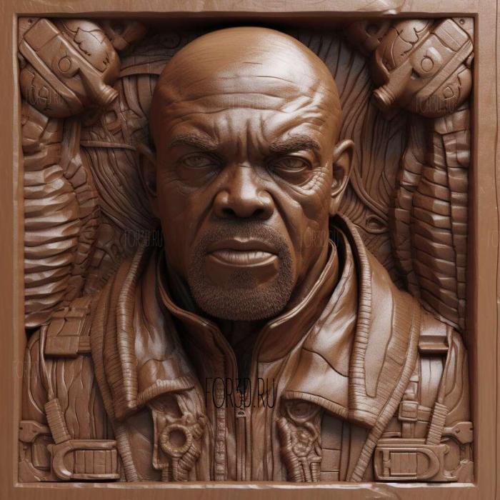 Nick Fury 1 stl model for CNC